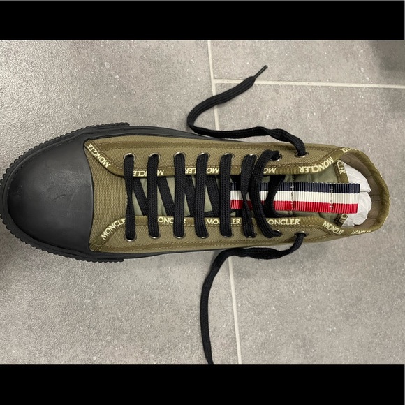 Moncler Lissex High Top Canvas Sneaker Army Green - MEN’S - Picture 13 of 15